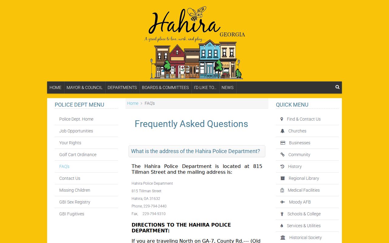 Official Hahira court and citation FAQ