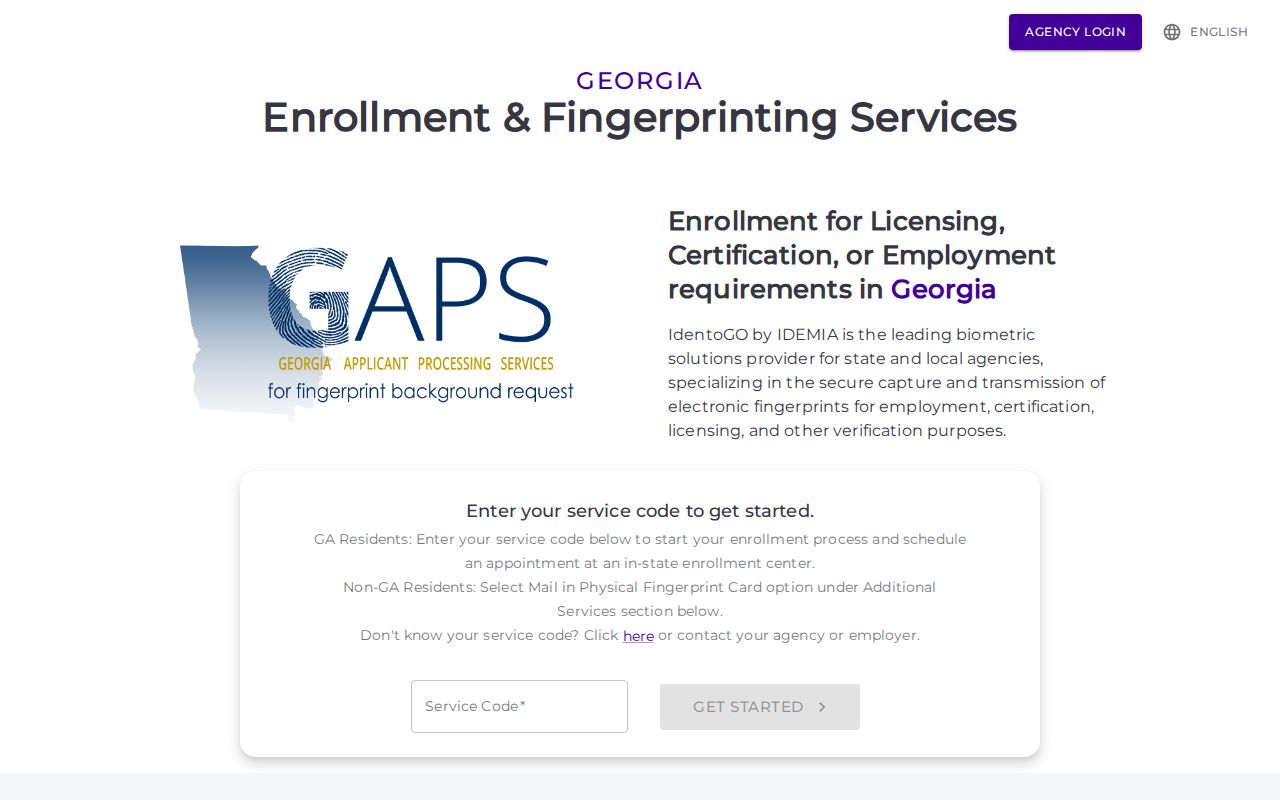 Lowndes County criminal history GAPS fingerprint enrollment